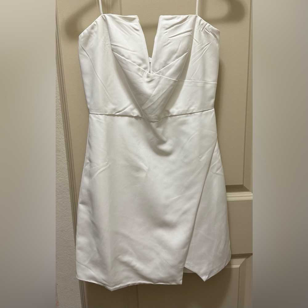 DO+BE Strapless Ivory Satin Bridal Dress